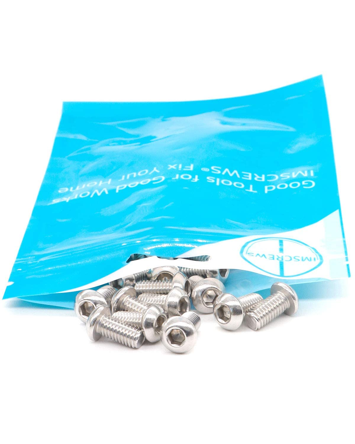 M4-0.7 x 1/2" Button Head Socket Cap Bolts Screws (25pcs) 18-8 Stainless Steel 304 Allen Hex Drive Fully Thread Machine Screw ISO7380 | by IMSCREWS - image 5