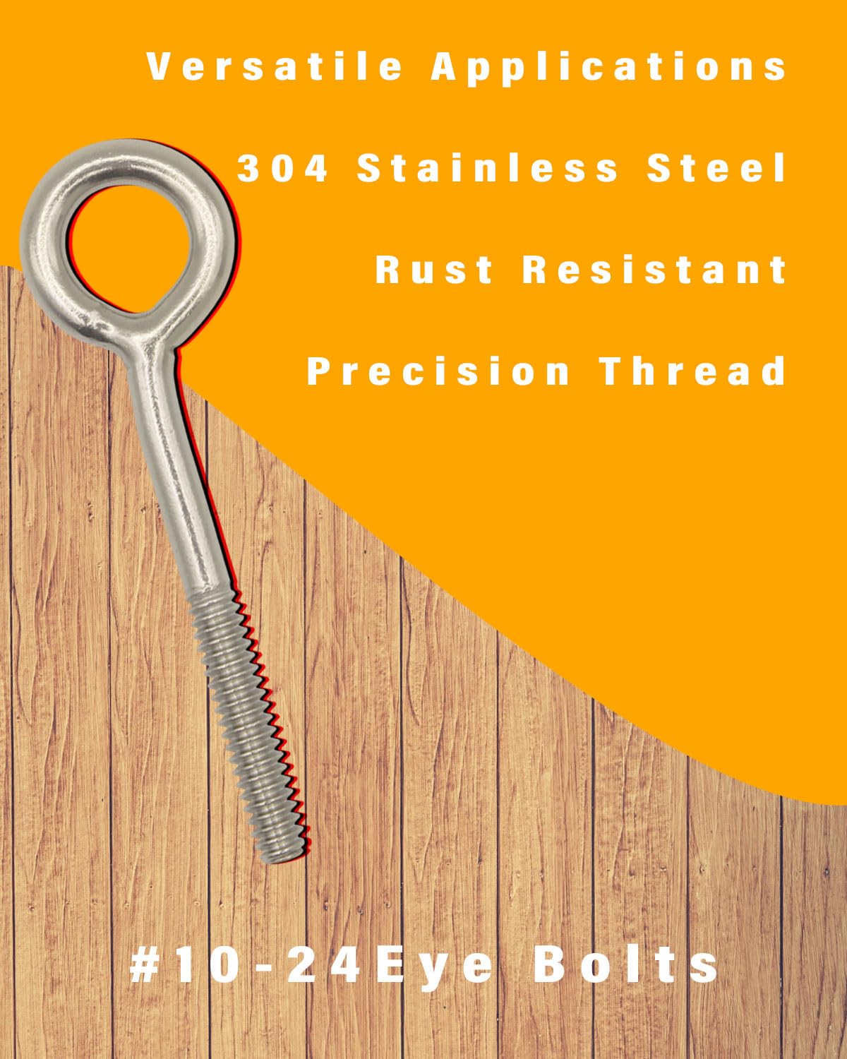 304 Stainless Steel Eye Bolts #10-24, 4.0x18x65mm, Pack of 50 ¨C Heavy Duty, Rust-Resistant, for Industrial, Marine, and Outdoor Applications by IMSCREWS - image 7