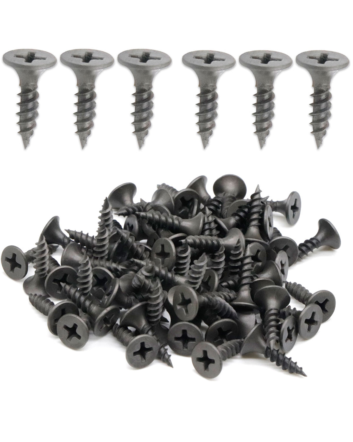 IMScrews 200шт #6 x 5/8" Шурупы для гипсокартона с плоской головкой и крестообразным шлицем Шуруп с тонкой резьбой и острым концом, углеродистая сталь 1022A, серый фосфат
