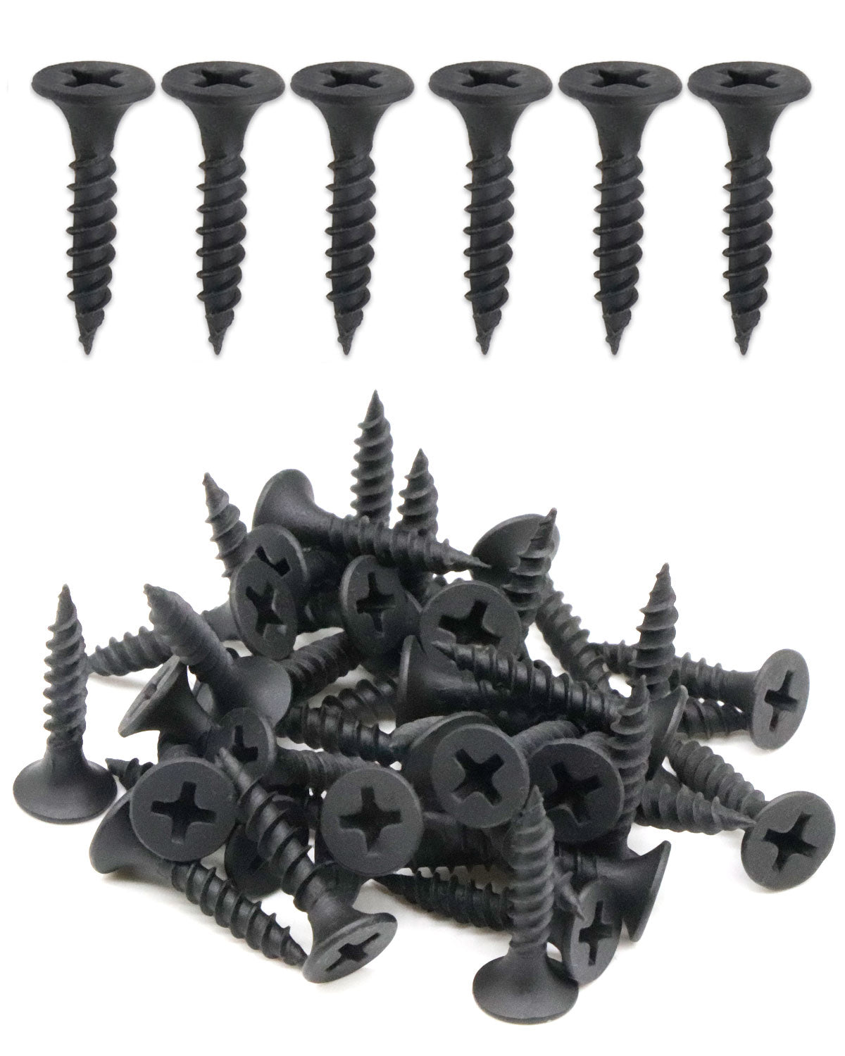 IMScrews 200 шт. #6 x 3/4 дюйма Шурупы для гипсокартона с плоской головкой и крестообразным шлицем Шуруп по дереву с тонкой резьбой и острым концом, углеродистая сталь 1022A, черный фосфат