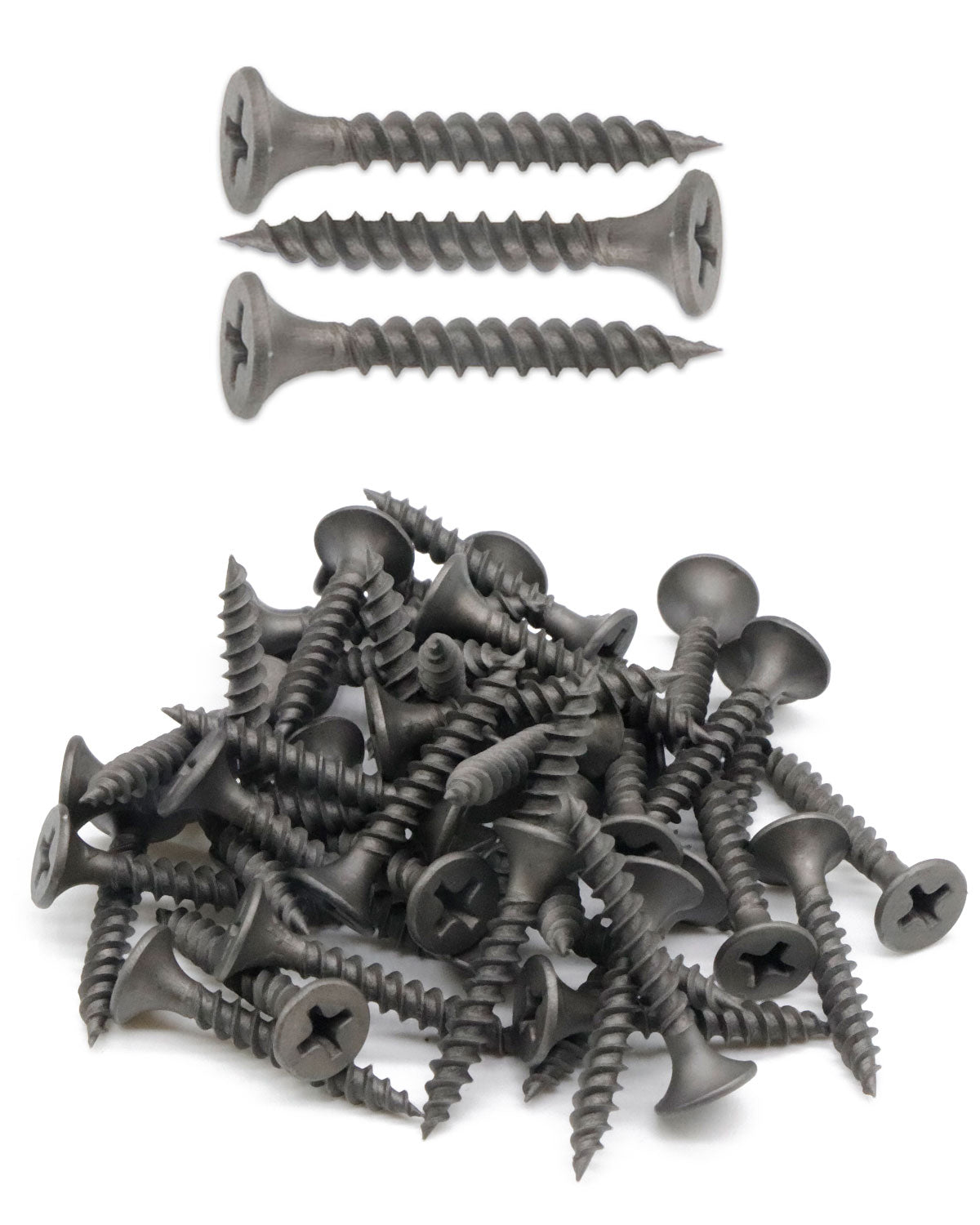 Flat Head Wood Screws, 100pcs #6 x 1 Inch Phillips Drywall Screws with Fine Thread, Self Tapping Screws for Metal, Sheet Rock, Timber, Outdoor Indoor Use, Carbon Steel Gray Phosphate by IMSCREWS