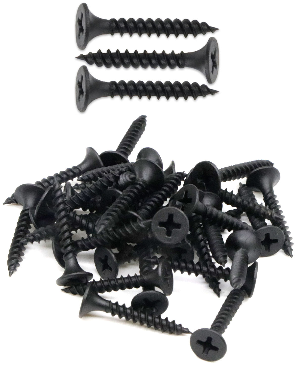 IMSCREWS Black Wood Screws, 200pcs #6 x 1" Flat Head Phillips Drywall Screws with Fine Thread, Self-Tapping Screws for Metal, Sheet Rock, Timber, Outdoor Indoor Use