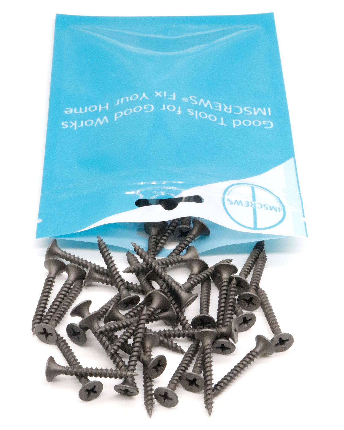 IMScrews 100pcs #6 x 1-1/8" Flat Head Phillips Drywall Screws Fine Thread Sharp Point Wood Screw, Carbon Steel 1022A, Gray Phosphate