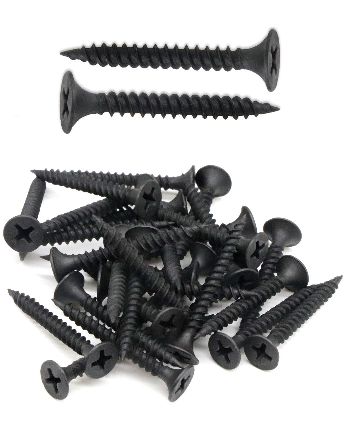 200PCS #6 x 1-1/4 Inch Black Drywall Screws, Flat Head Phillips Wood Screws, Sheetrock Screws with Fine Thread Phosphate, Self Tapping Screws for Metal, Drywall, Wooden, Outdoor and Indoor by IMSCREWS