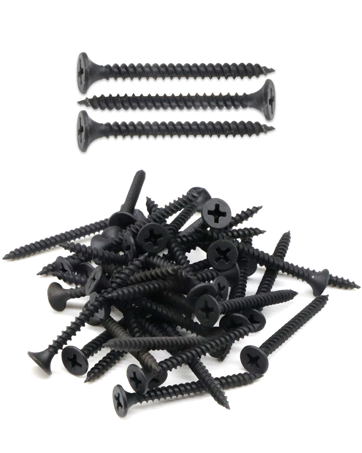 IMScrews 200шт #6x1-1/2" Шурупы для гипсокартона с плоской головкой и крестообразным шлицем Шуруп с тонкой резьбой и острым концом, углеродистая сталь 1022A, черный фосфат