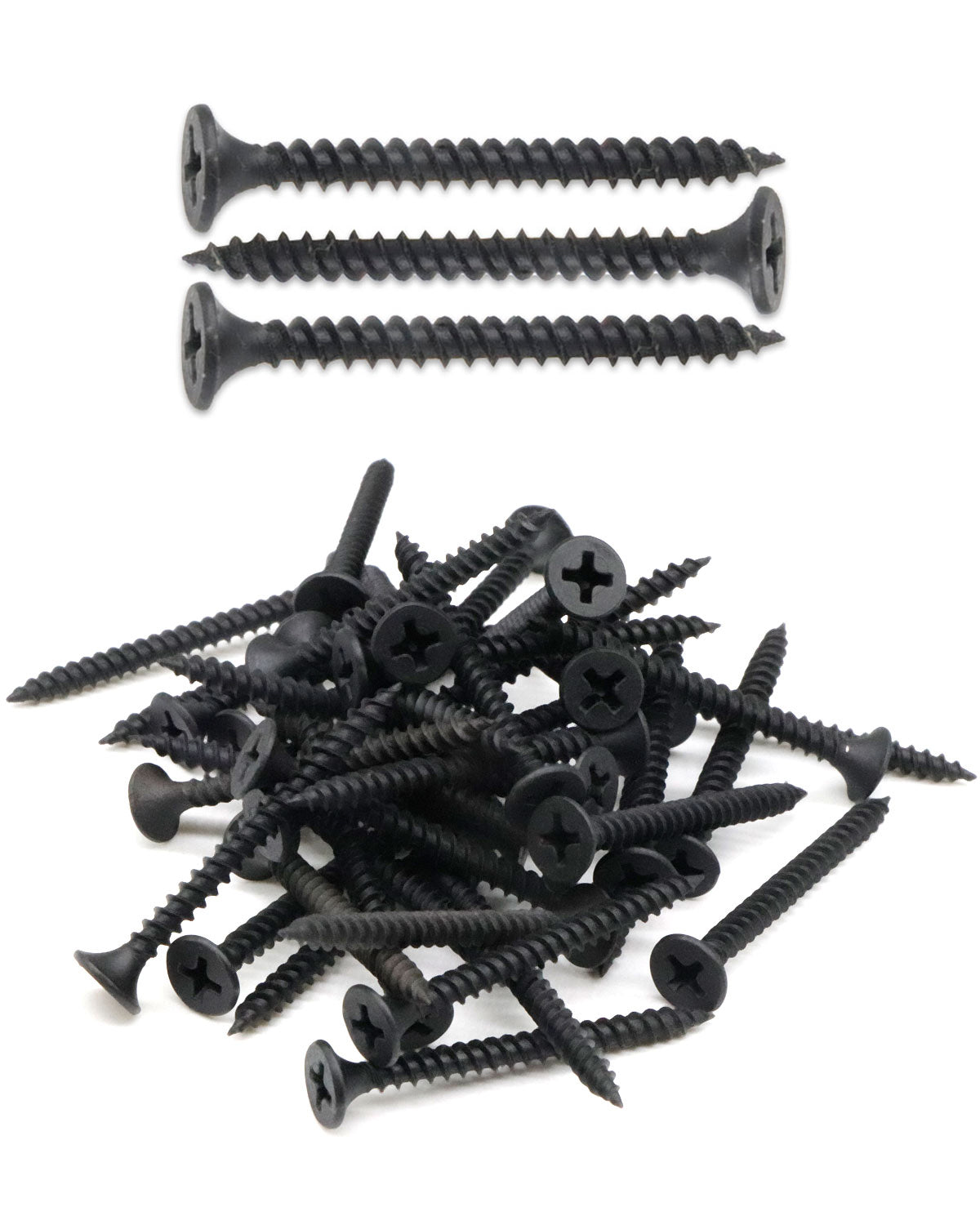IMScrews 100шт #6x1-1/2" Шурупы для гипсокартона с плоской головкой Phillips с тонкой резьбой и острым концом Шуруп по дереву, углеродистая сталь 1022A, черный фосфат