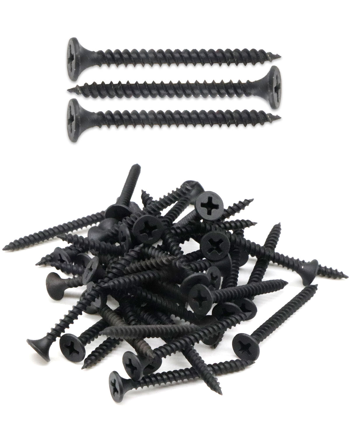 IMScrews 200шт #6 x 1-3/4" Шурупы для гипсокартона с плоской головкой и крестообразным шлицем Шуруп с тонкой резьбой и острым концом, углеродистая сталь 1022A, черный фосфат