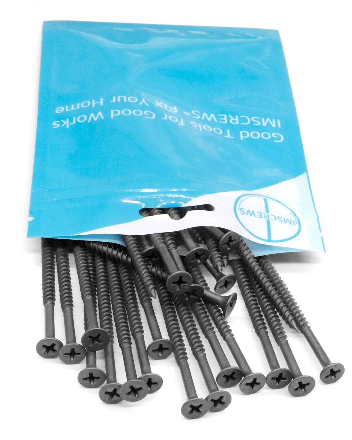 IMScrews 100шт #8x2-3/4" Шурупы для гипсокартона с плоской головкой и крестообразным шлицем. Набор шурупов для дерева с тонкой резьбой и острым концом, углеродистая сталь 1022A, черный фосфат.