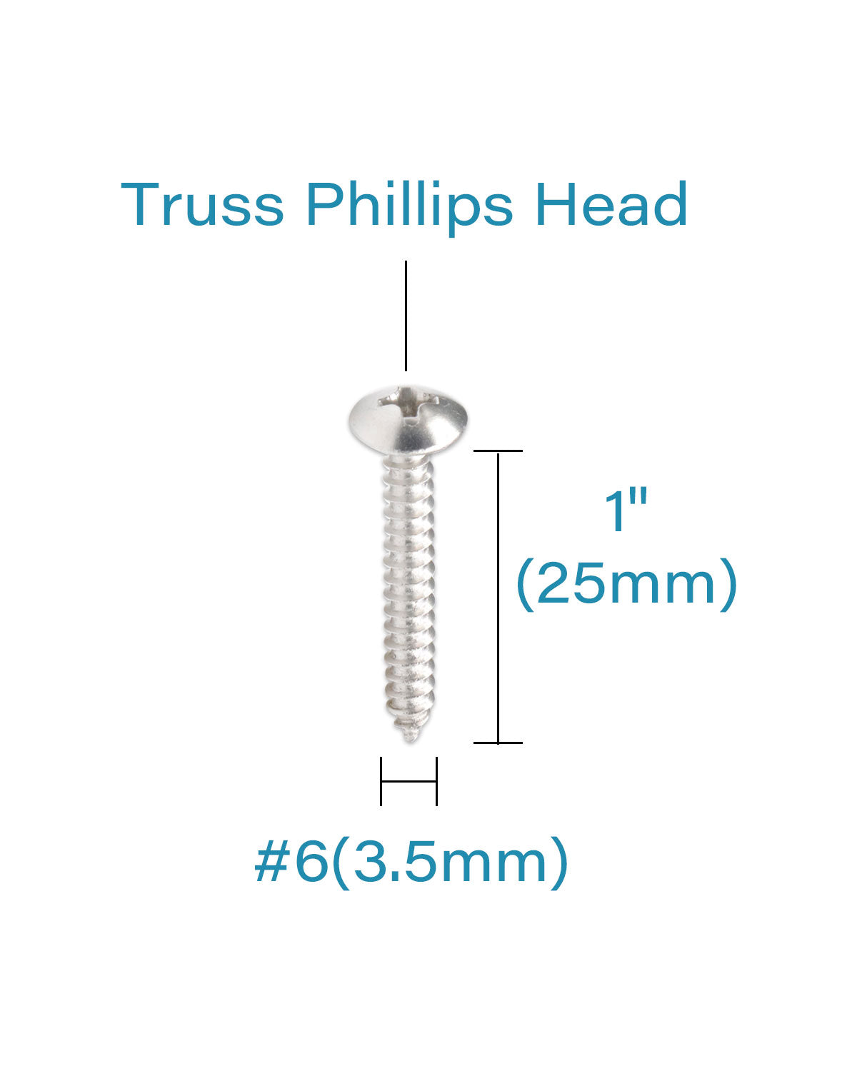 IMScrews #6 x 1 "(25 мм) 200 шт., нержавеющая сталь 304 Phillips с ферменной головкой, саморезы для листового металла, ассортиментный набор