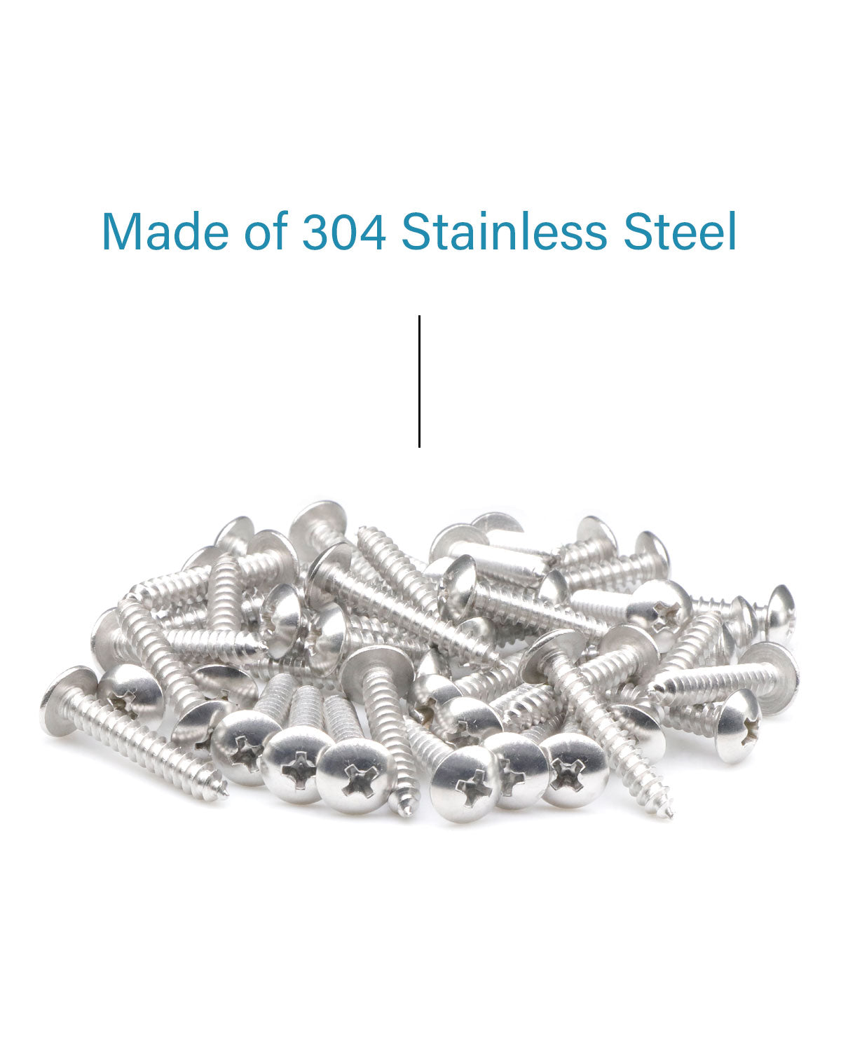 IMScrews #8 x 1"(25mm) 100Pcs 304 Stainless Steel Phillips Truss Head Self Tapping Sheet Metal Screws Assortment Kit