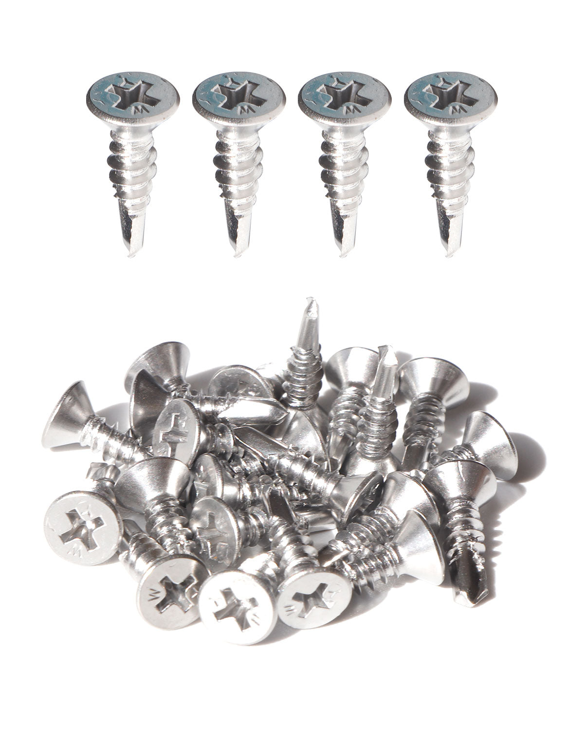IMScrews 50 шт. # 8 x 3/4 дюйма, самосверлящие винты Phillips с плоской головкой из нержавеющей стали, винты из нержавеющей стали 410 с полной резьбой для листового металла Tek, винты по дереву и металлу