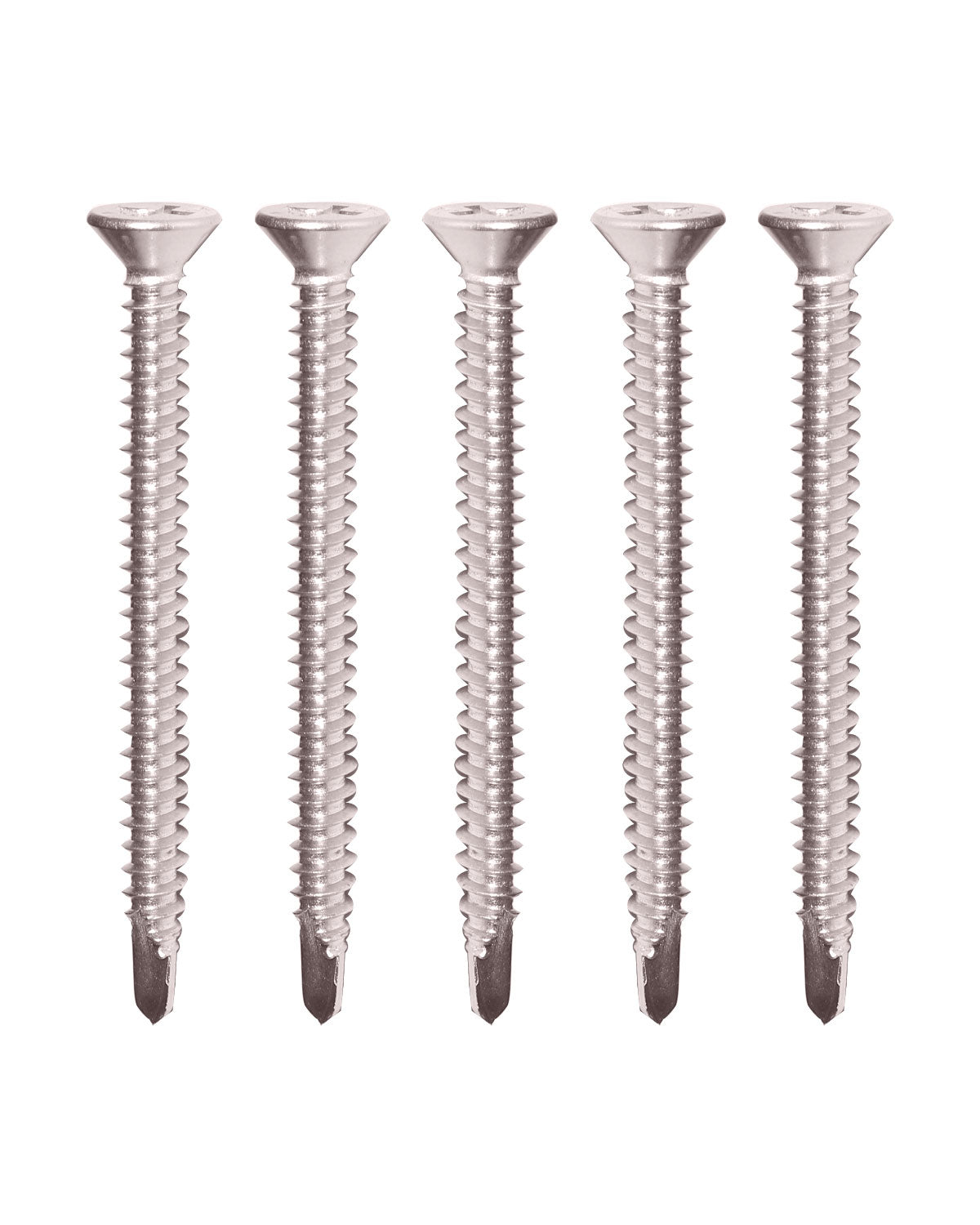 IMScrews 25 шт. # 12 x 2 дюйма, самосверлящие винты Phillips с плоской головкой из нержавеющей стали, винты из нержавеющей стали 410 с полной резьбой для листового металла Tek, винты по дереву и металлу