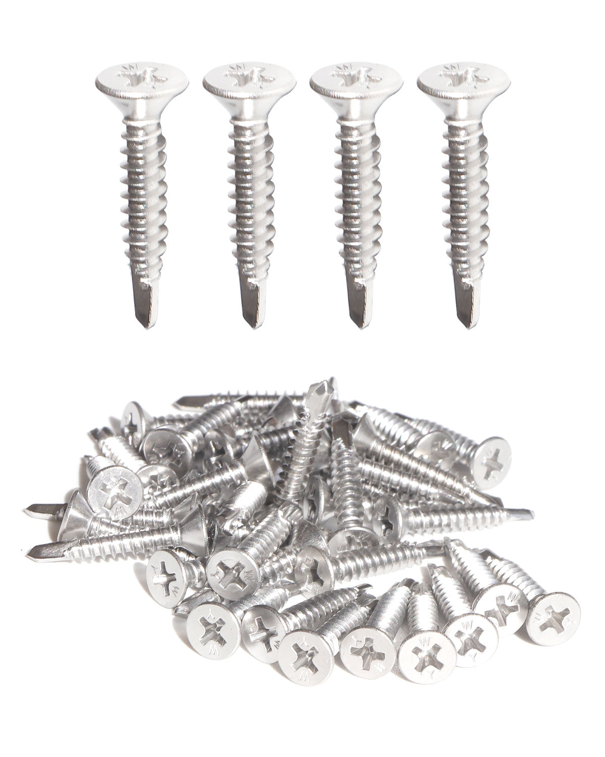 Stainless Steel Sheet Metal Screws #12 x 1 Inch 25pcs, Self Drilling Flat Head Phillips Stainless Steel 410 Screws Standard Thread Teks Screws for Wood to Metal Stud by IMSCREWS