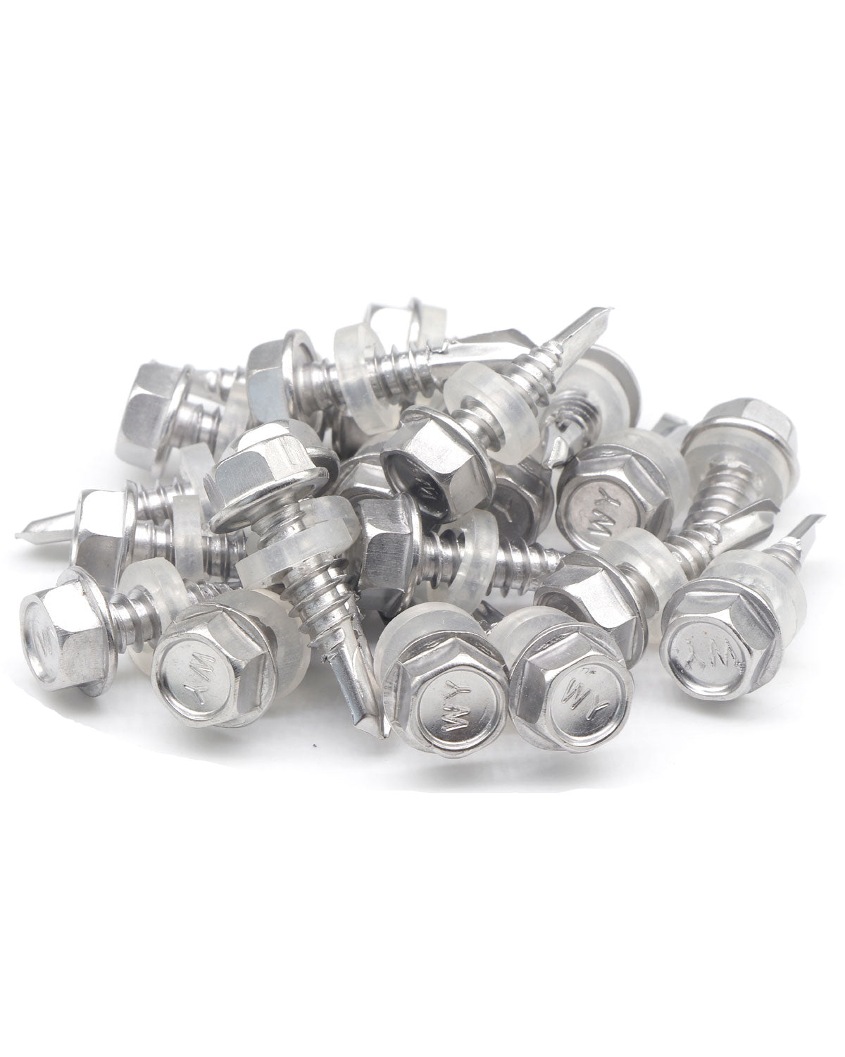 IMScrews 50 шт. # 14 x 1 дюйм, самосверлящие винты с шестигранной головкой и шайбой из нержавеющей стали, винты из нержавеющей стали 410 с полной резьбой для листового металла Tek