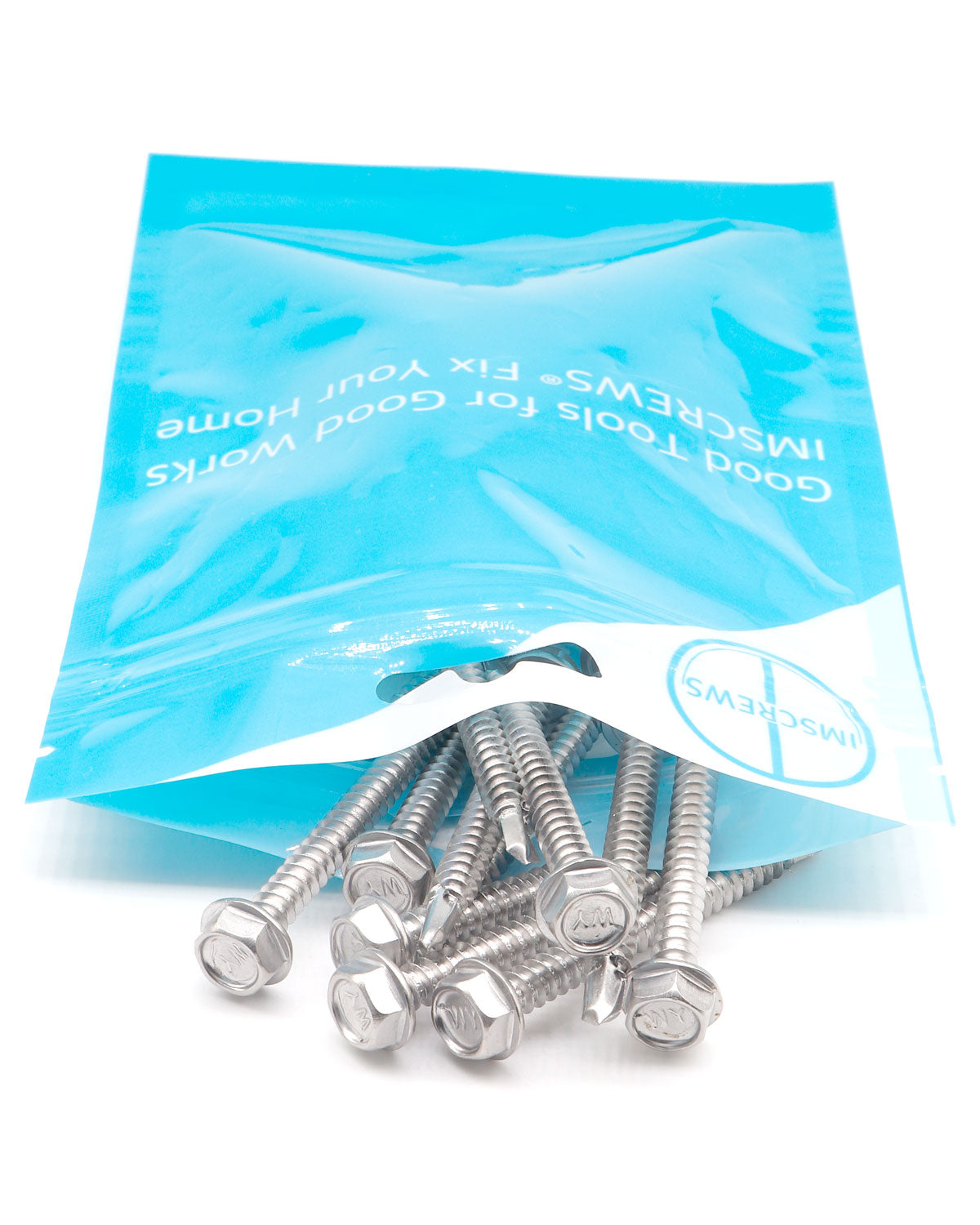 Самосверлящие винты #10 x 2 дюйма из нержавеющей стали с шестигранной головкой и шайбой (25 шт.) Винт Tek из нержавеющей стали 410 с полной резьбой для листового металла | от IMSCREWS