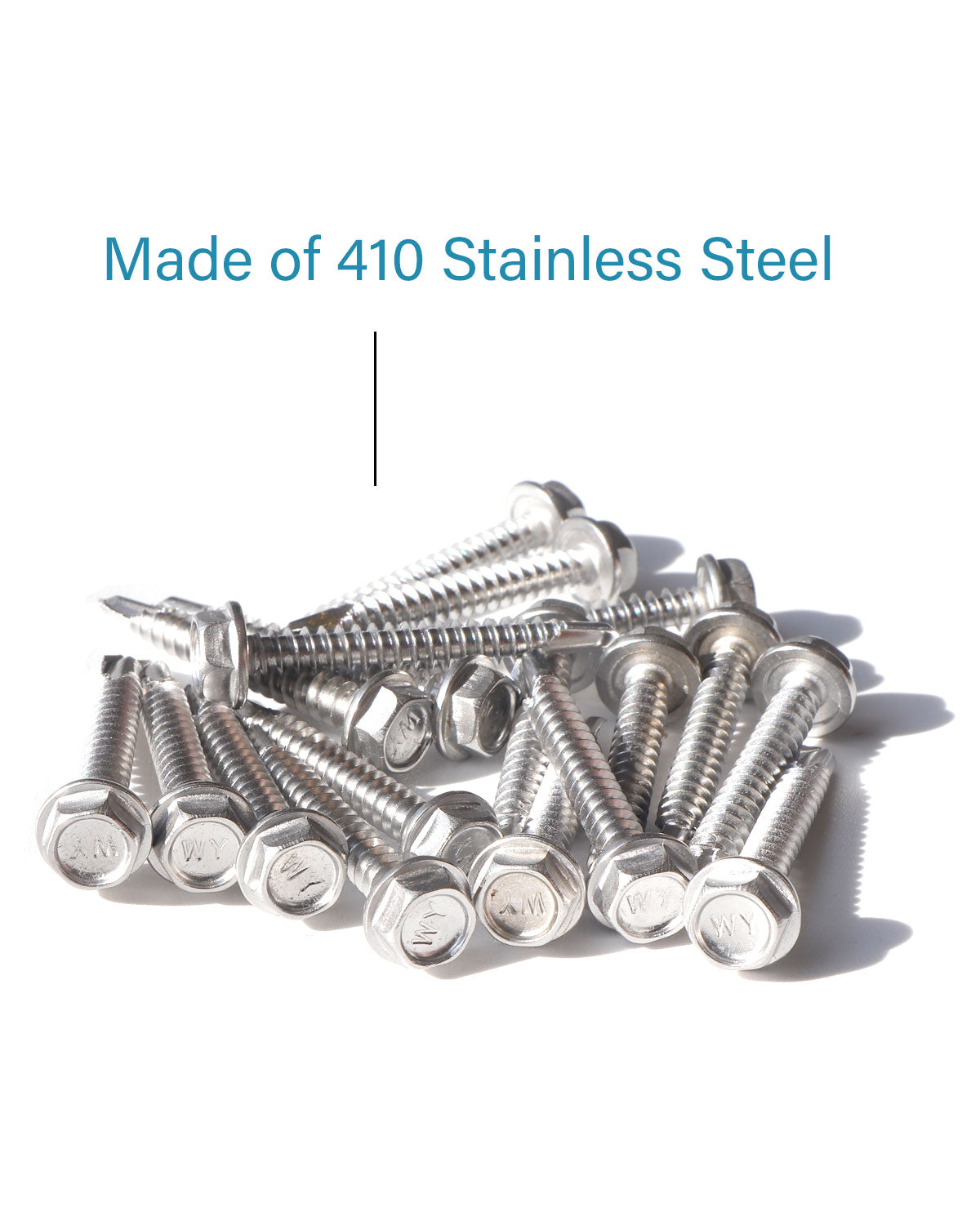 IMScrews 100 шт. # 10 x 1-1/2 дюйма самосверлящие винты с шестигранной головкой из нержавеющей стали, винты Tek из нержавеющей стали с полной резьбой из нержавеющей стали 410