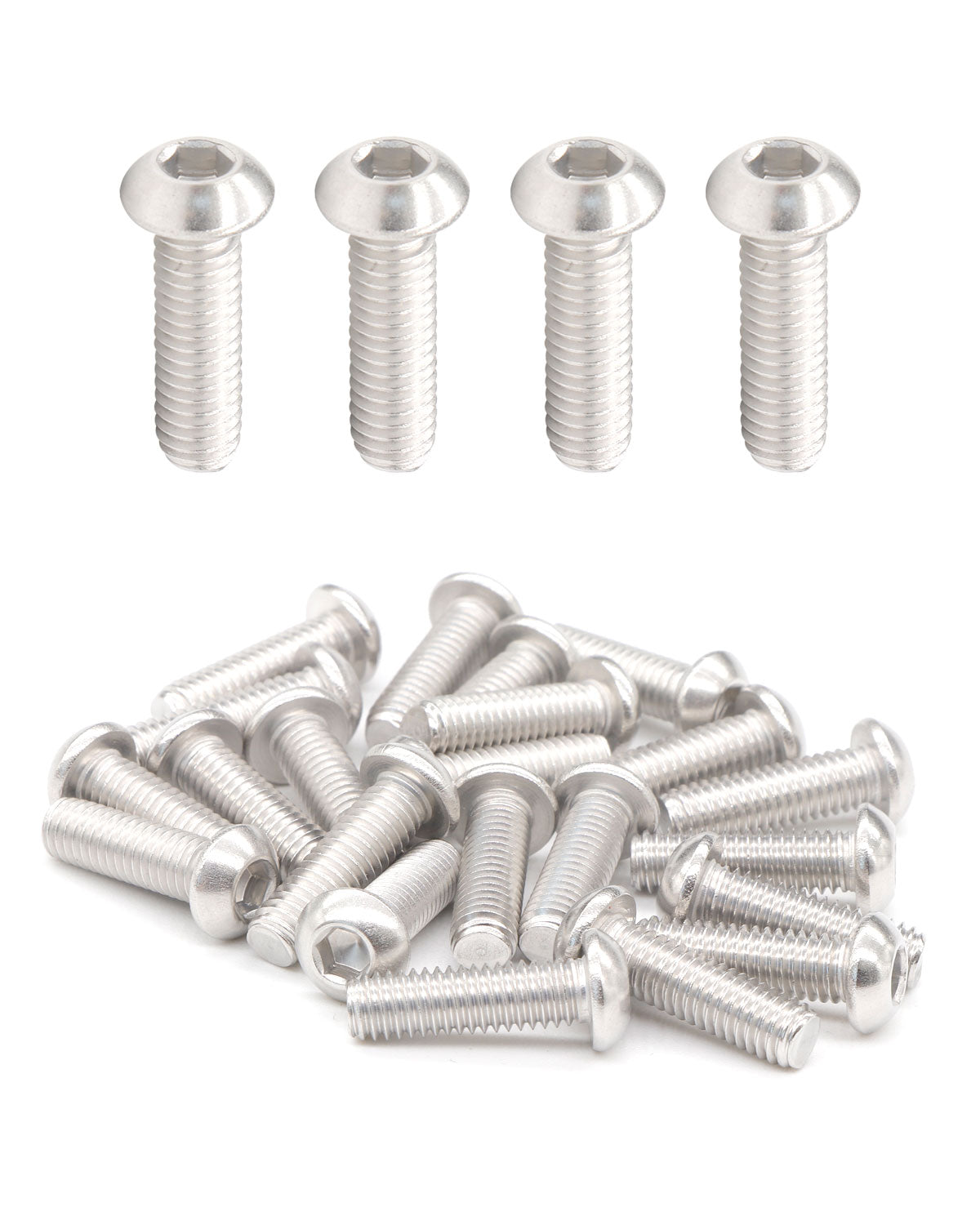 M6 x 3/4" Button Head Socket Cap Bolts Screws (50pcs) 18-8 Stainless Steel 304 Allen Hex Drive Fully Thread Machine Screw ISO7380 | by IMSCREWS