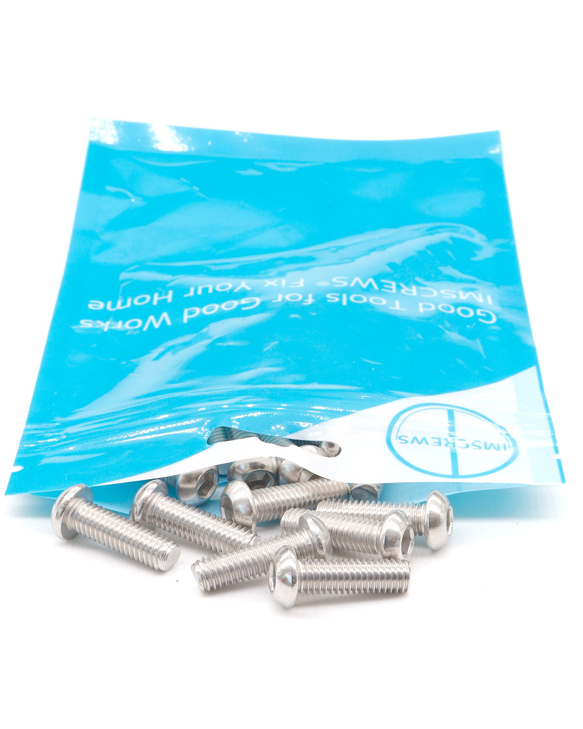 M6 x 1" Button Head Socket Cap Bolts Screws (50pcs) 18-8 Stainless Steel 304 Allen Hex Drive Fully Thread Machine Screw ISO7380 | by IMSCREWS