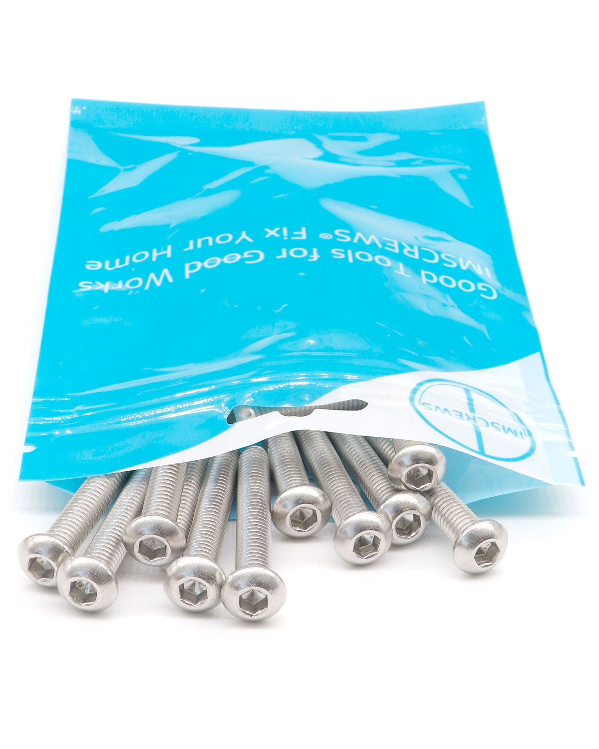 M8 x 2" Button Head Socket Cap Bolts Screws (10pcs) 18-8 Stainless Steel 304 Allen Hex Drive Fully Thread Machine Screw ISO7380 | by IMSCREWS
