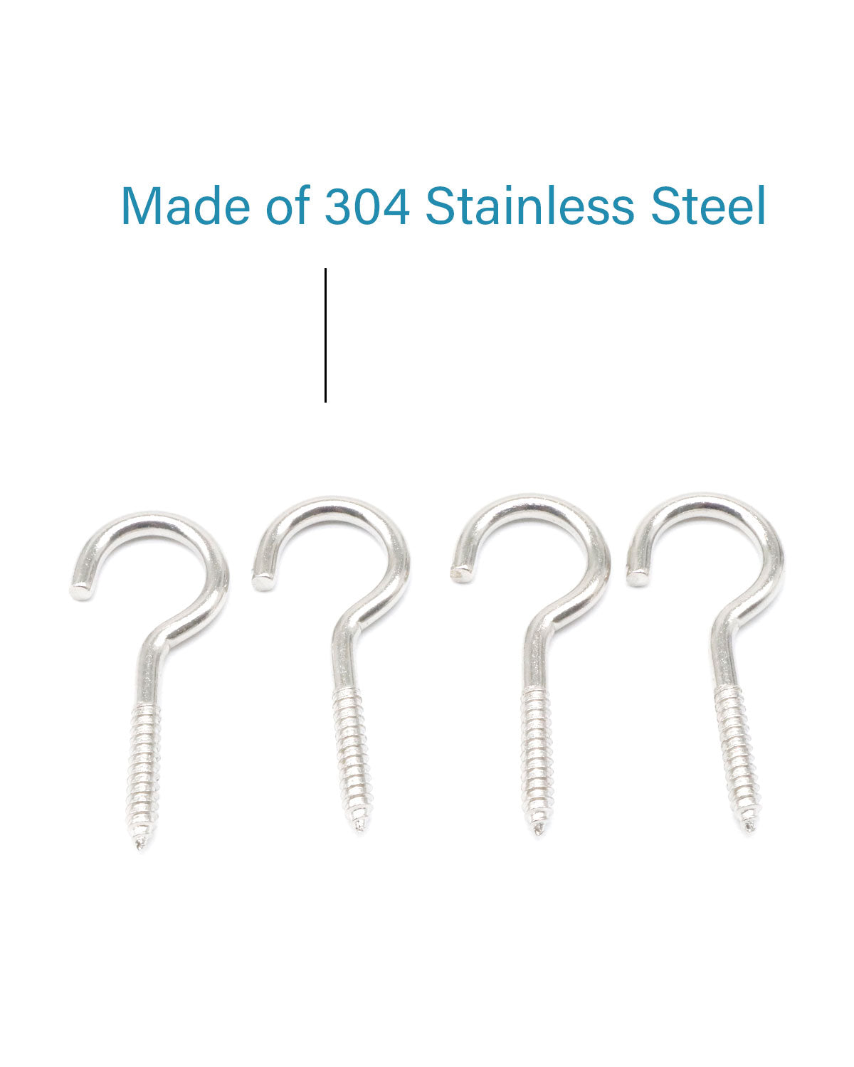 20 Pcs 2 Inch Eye Hooks Screw in Heavy Duty, Stainless Steel 304#8 Eye Bolts Screws, Anti-Rust Self Tapping Eye Lag Screws Eyelet Screw for Wood, Securing Cables Wires | by IMSCREWS