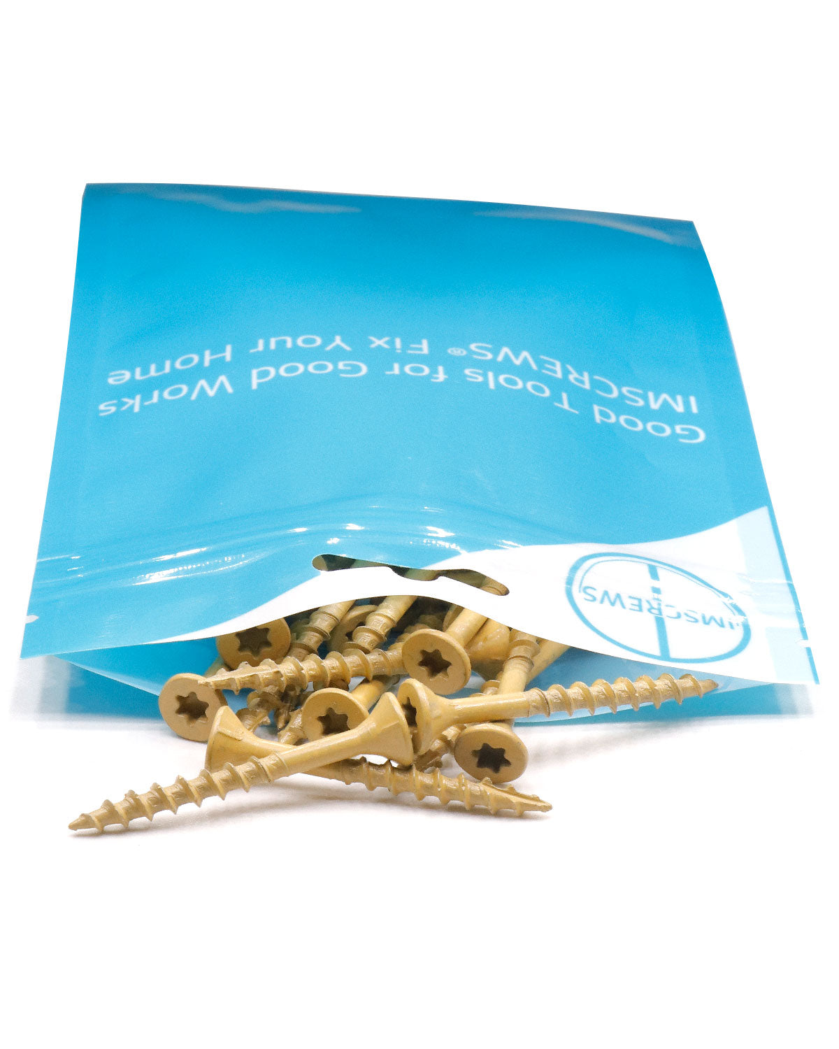 Deck Screws, Exterior Wood Screws #8 x 1-5/8 Inch 100 Pcs, Carbon Steel Star Drive and Coarse Threads, Anti-Corrosion, Tan Coated Screws for Decks, Fences and Other Outdoor Use | by IMSCREWS