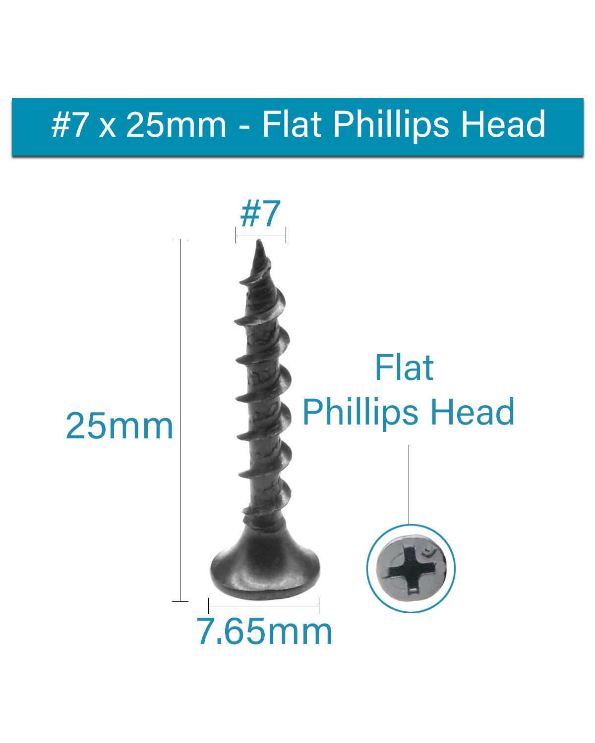 IMScrews 150 шт. #7x1" Шурупы для гипсокартона с крупной резьбой Phillips Саморезы с головкой из стекляруса Черный оксид Идеально подходят для гипсокартона