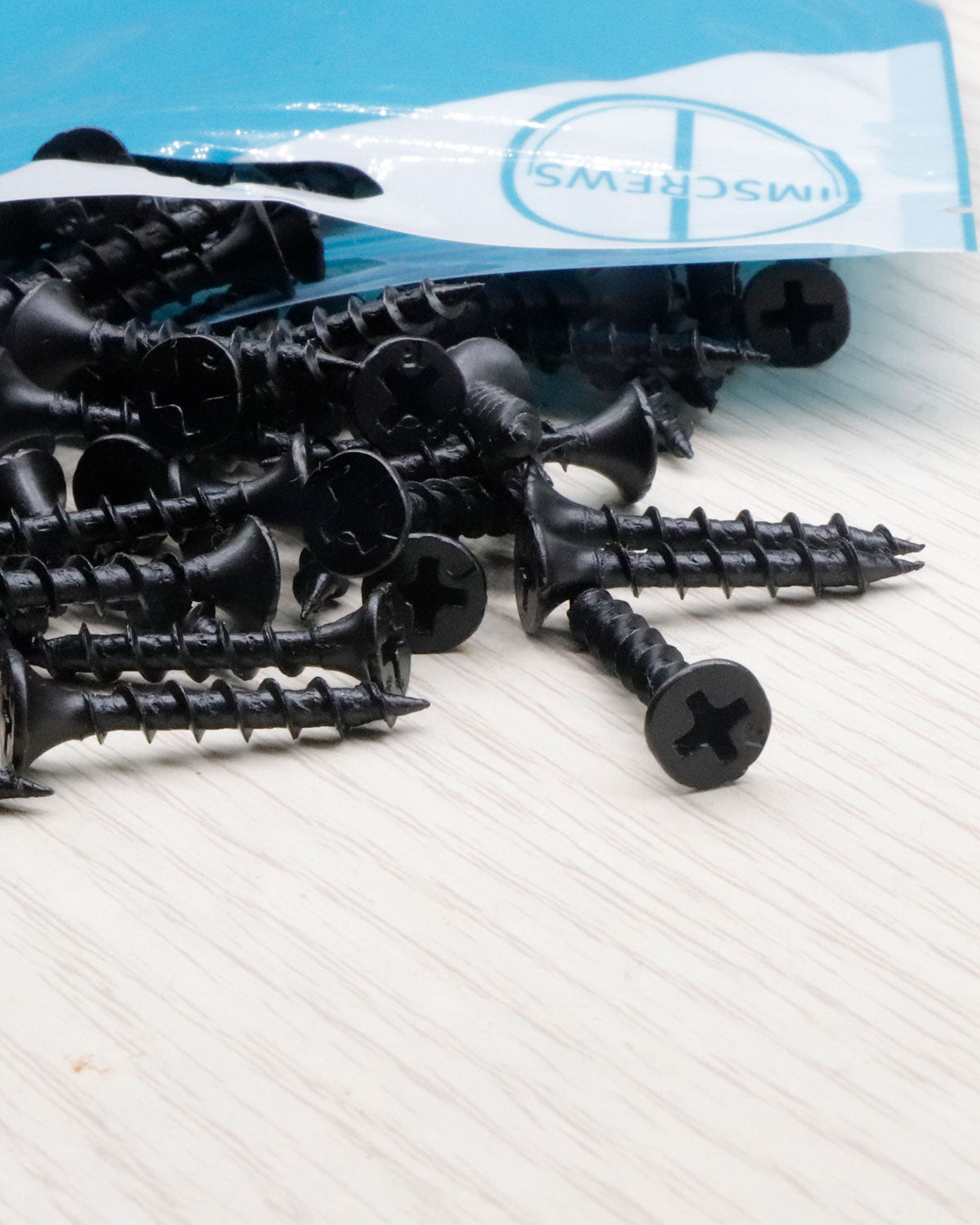 IMScrews 150 шт. #7x1" Шурупы для гипсокартона с крупной резьбой Phillips Саморезы с головкой из стекляруса Черный оксид Идеально подходят для гипсокартона