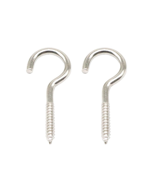 IMSCREWS 20-Pack 1-1/2 Inch 304 Stainless Steel Screw-in Hooks, 3.3 x 18.6 x 40mm Open Eye Hooks with 15mm Thread, Heavy Duty Ceiling Hangers for String Lights, Plants, Outdoor & Indoor Use