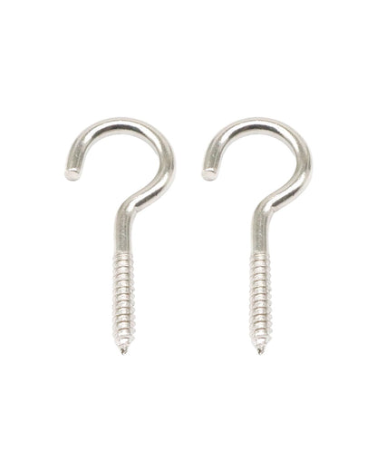 IMSCREWS 100-Pack 1-1/2 Inch 304 Stainless Steel Screw-In Hooks - Eye Bolts for Ceiling, Open Loop Hangers
