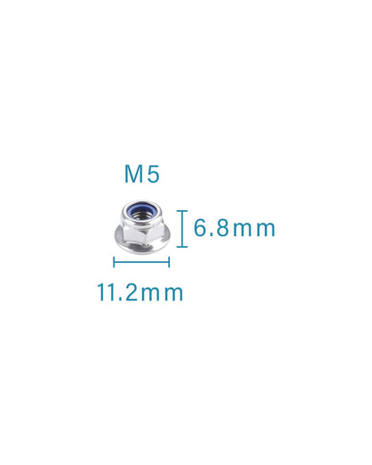 IMScrews M5 x 0.8 Flange Lock Nuts, 304 Stainless Steel Hex Flange Nuts with Blue Nylon Insert, DIN6926 Self-Locking Nuts with Washer Base, Corrosion Resistant, Pack of 25 - image 3