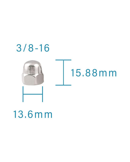 3/8-16 Acorn Nuts - IMScrews 304 Stainless Steel Acorn Nuts - Durable, Rust-Resistant Fasteners for Various Applications Pack of 5 - image 3