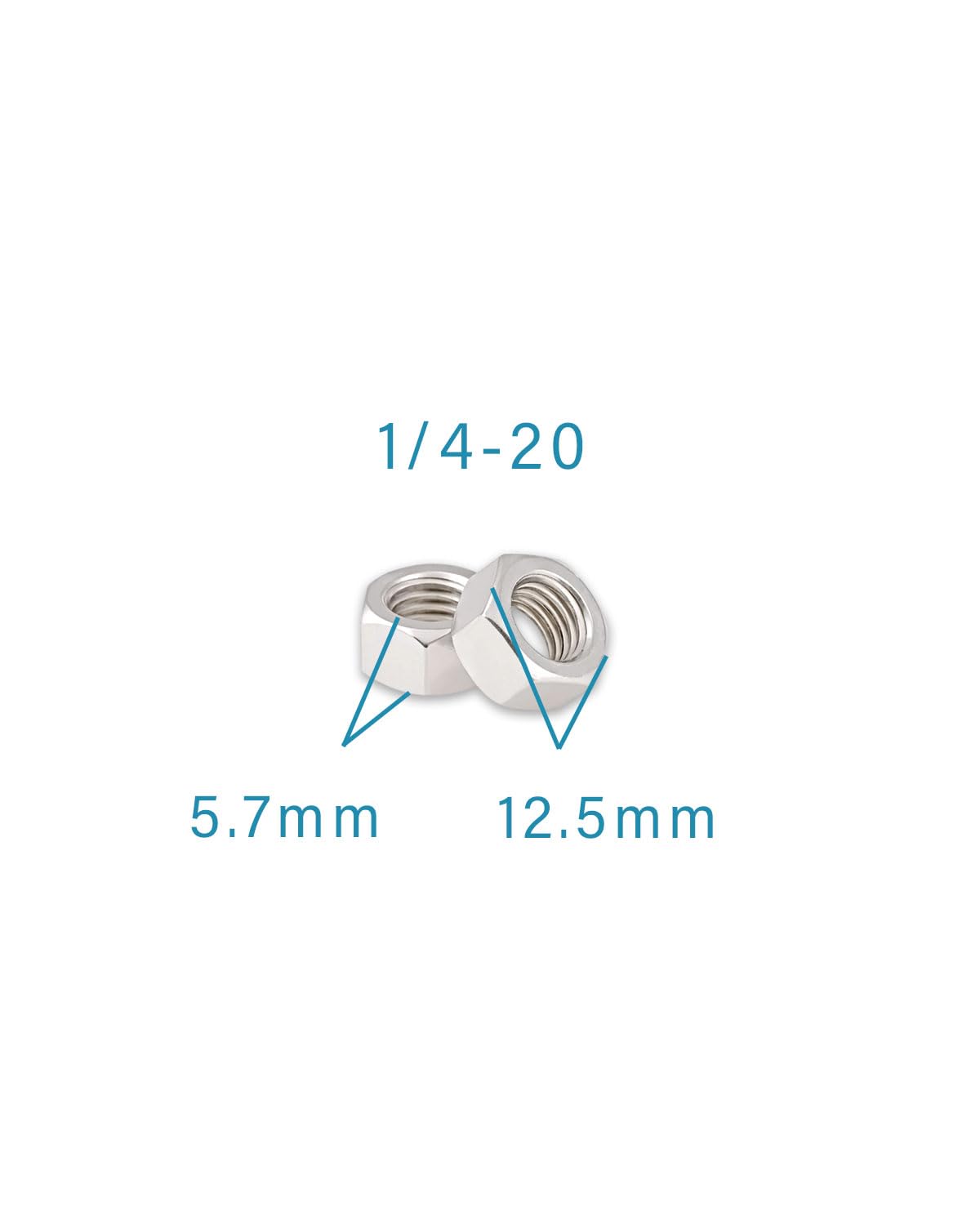 1/4-20 Hex Nuts - IMScrews Premium 304 Stainless Steel Hex Nuts - Versatile Fasteners for Household and Professional Projects Pack of 100 - image 3