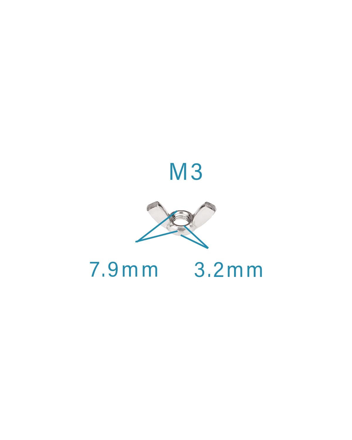 M3-0.5 Wing Nuts - IMScrews 304 Stainless Steel Wing Nuts - Durable Hardware for Home Maintenance and Professional Engineering Pack of 25 - image 3