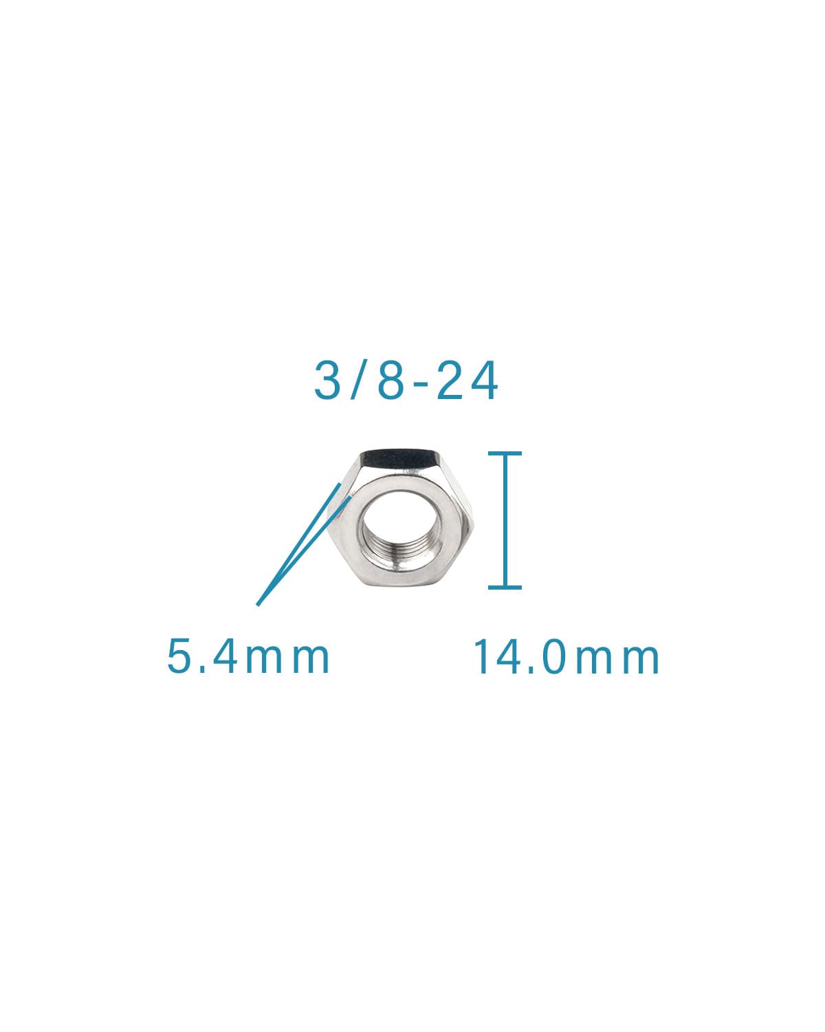 3/8-24 Hex Nuts - IMScrews 304 Stainless Steel Hex Nuts - Corrosion-Resistant Fasteners for Diverse Projects Pack of 50 - image 3