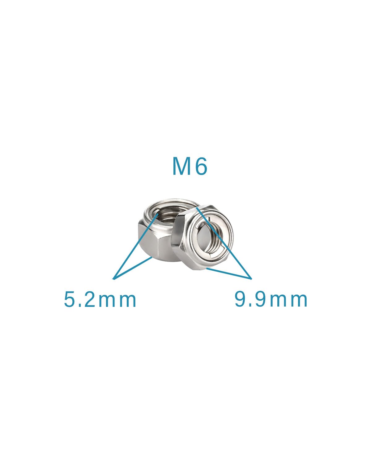 M6-1.0 Locknuts - IMScrews 304 Stainless Steel Locknuts - Durable Hardware for Home Repairs and Professional Projects Pack of 25 - image 3