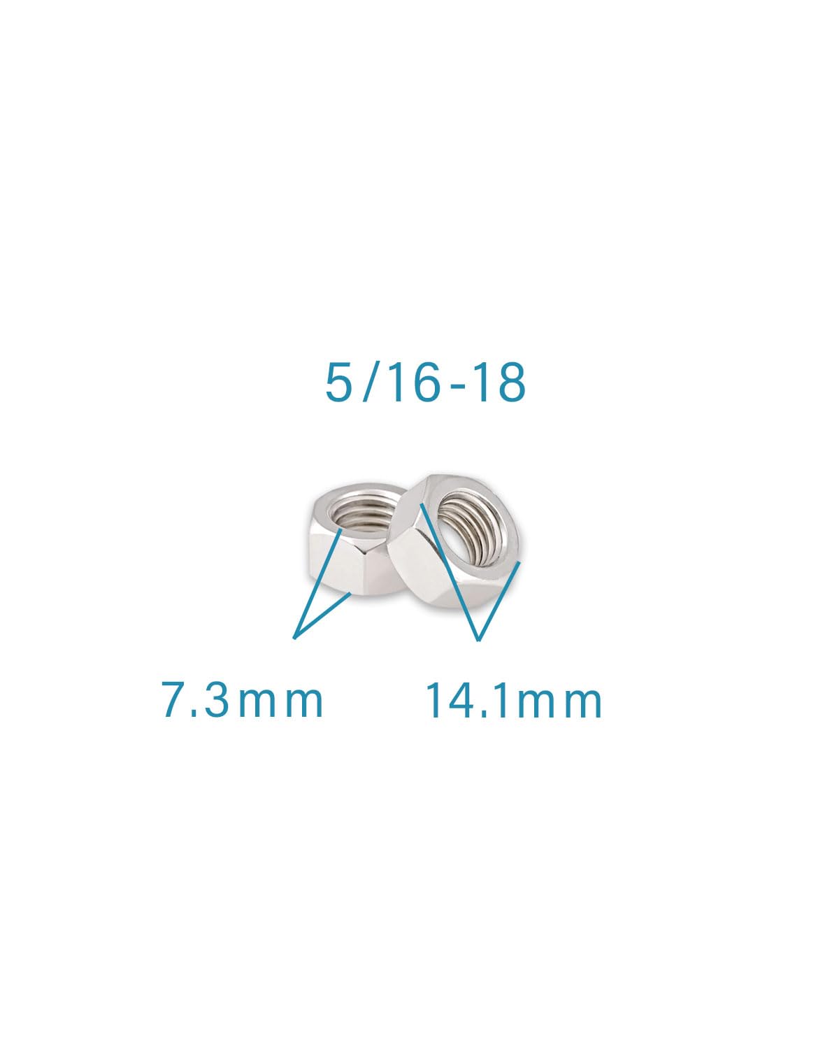 5/16-18 Hex Nuts - IMScrews Premium 304 Stainless Steel Hex Nuts - Versatile Fasteners for Household and Professional Projects Pack of 10 - image 3
