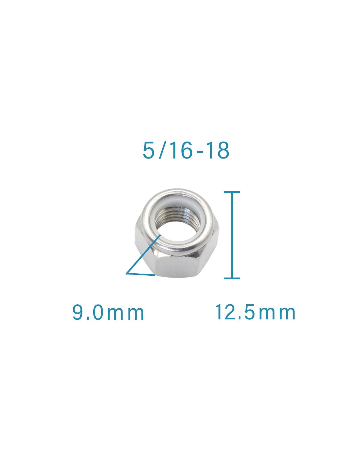 5/16-18 Locknuts - IMScrews 304 Stainless Steel Hardware Locknuts - Durable and Rust-Resistant Fasteners for Home Repairs and Professional Projects Pack of 10 - image 3