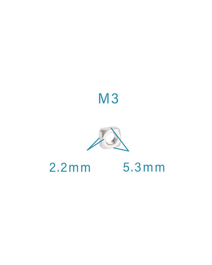 M3-0.5 Square Nuts - IMScrews 304 Stainless Steel Square Nuts - Durable Fasteners for Home Repairs and Professional Engineering Pack of 200 - image 3