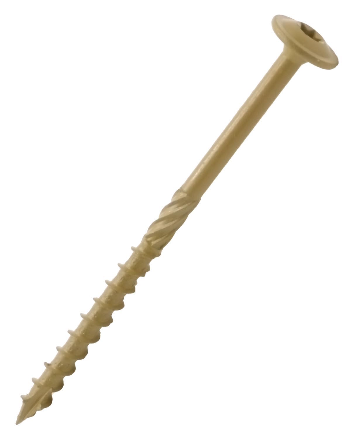 IMSCREWS #14 x 4 Inch Tan Wood Deck Screws 150 PCS - T30 Star Drive Timber Screws with Large Washer Head - Epoxy Coated Exterior Fasteners for Fencing, Landscaping, and Post Construction
