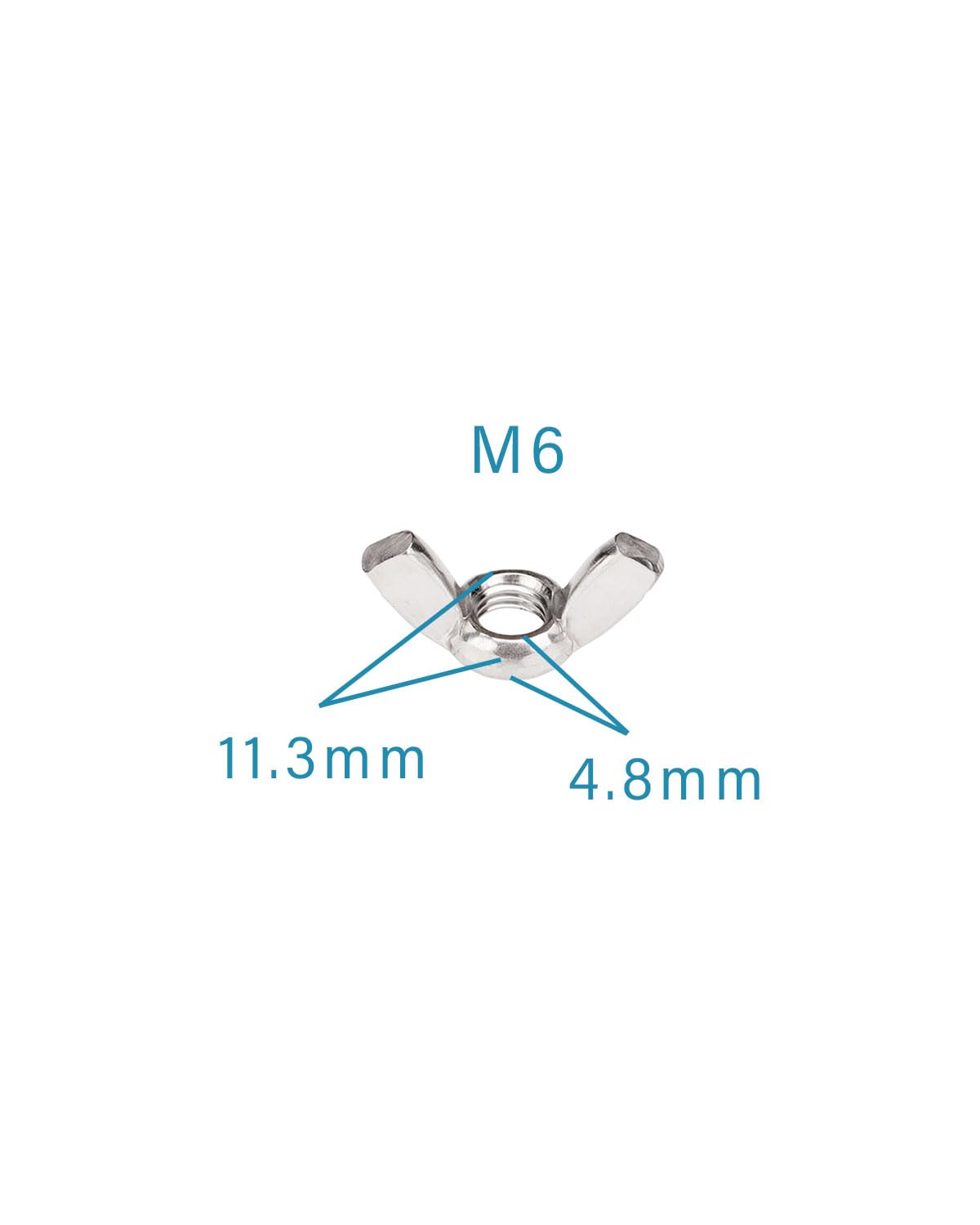 M6-1.0 Wing Nuts - IMScrews 304 Stainless Steel Wing Nuts - Durable Hardware for Home Maintenance and Professional Engineering Pack of 50 - image 3