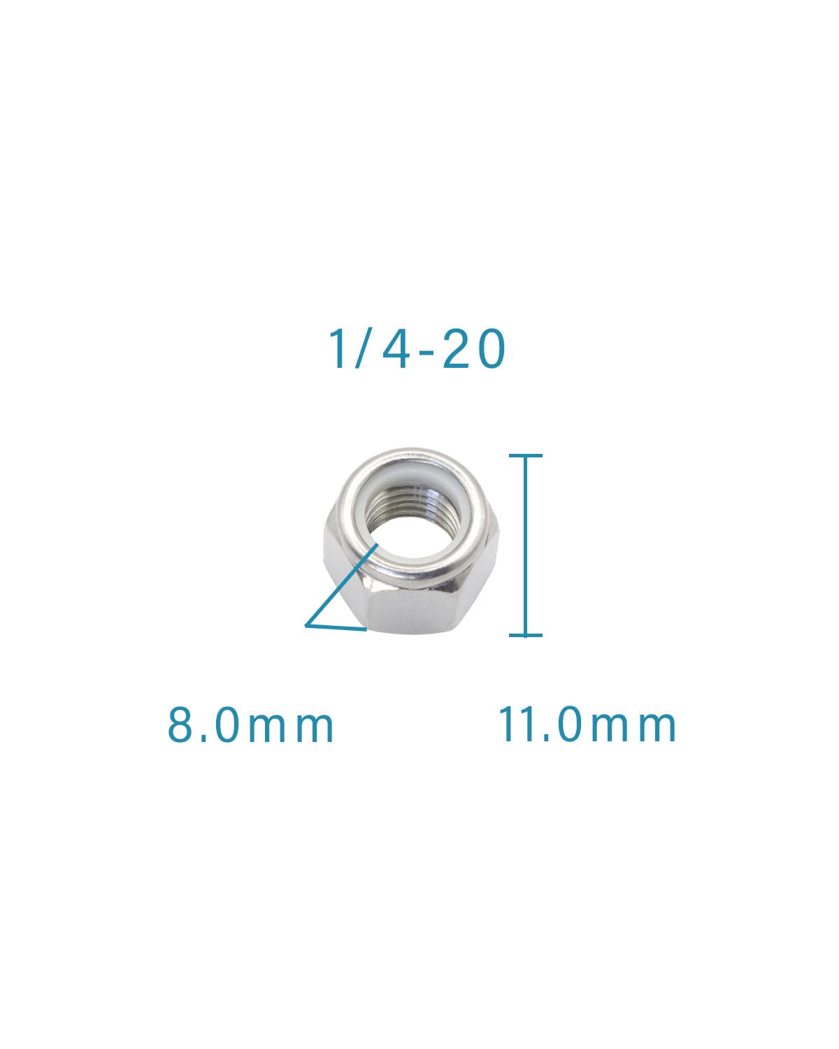 1/4-20 Locknuts - IMScrews 304 Stainless Steel Hardware Locknuts - Durable and Rust-Resistant Fasteners for Home Repairs and Professional Projects Pack of 50 - image 3