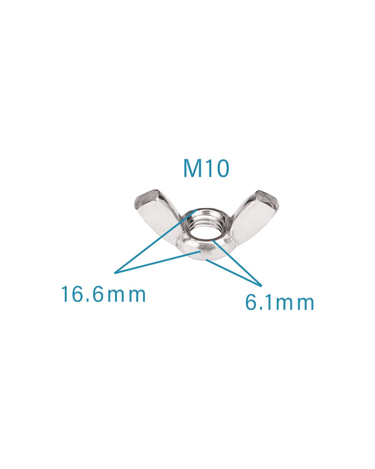 M10-1.5 Wing Nuts - IMScrews 304 Stainless Steel Wing Nuts - Durable Hardware for Home Maintenance and Professional Engineering Pack of 5 - image 3