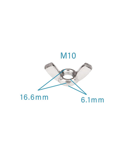 M10-1.5 Wing Nuts - IMScrews 304 Stainless Steel Wing Nuts - Durable Hardware for Home Maintenance and Professional Engineering Pack of 5 - image 3