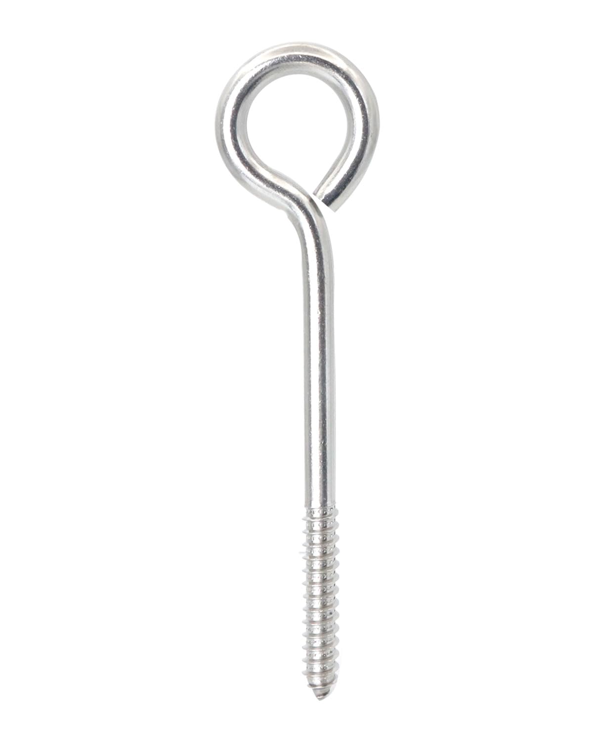 IMSCREWS 2 Pcs Screw Eyes, 6 Inch 304 Stainless Steel Eye Bolts for Wood, Self Tapping Heavy Duty Hooks for Securing Cables and Hammock Stands, Indoor & Outdoor Use