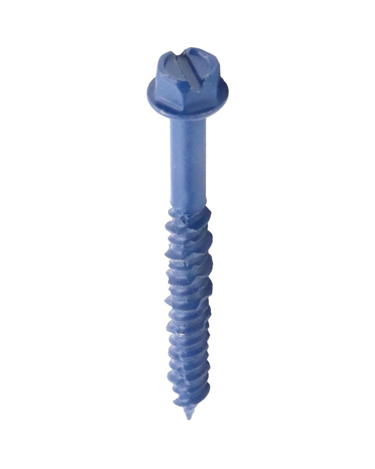 IMScrews 1/4" x 1-3/4" Masonry Anchor Screws, Heavy Duty Hex Slotted Concrete Bolts, Blue Corrosion Resistant, 10 Pack