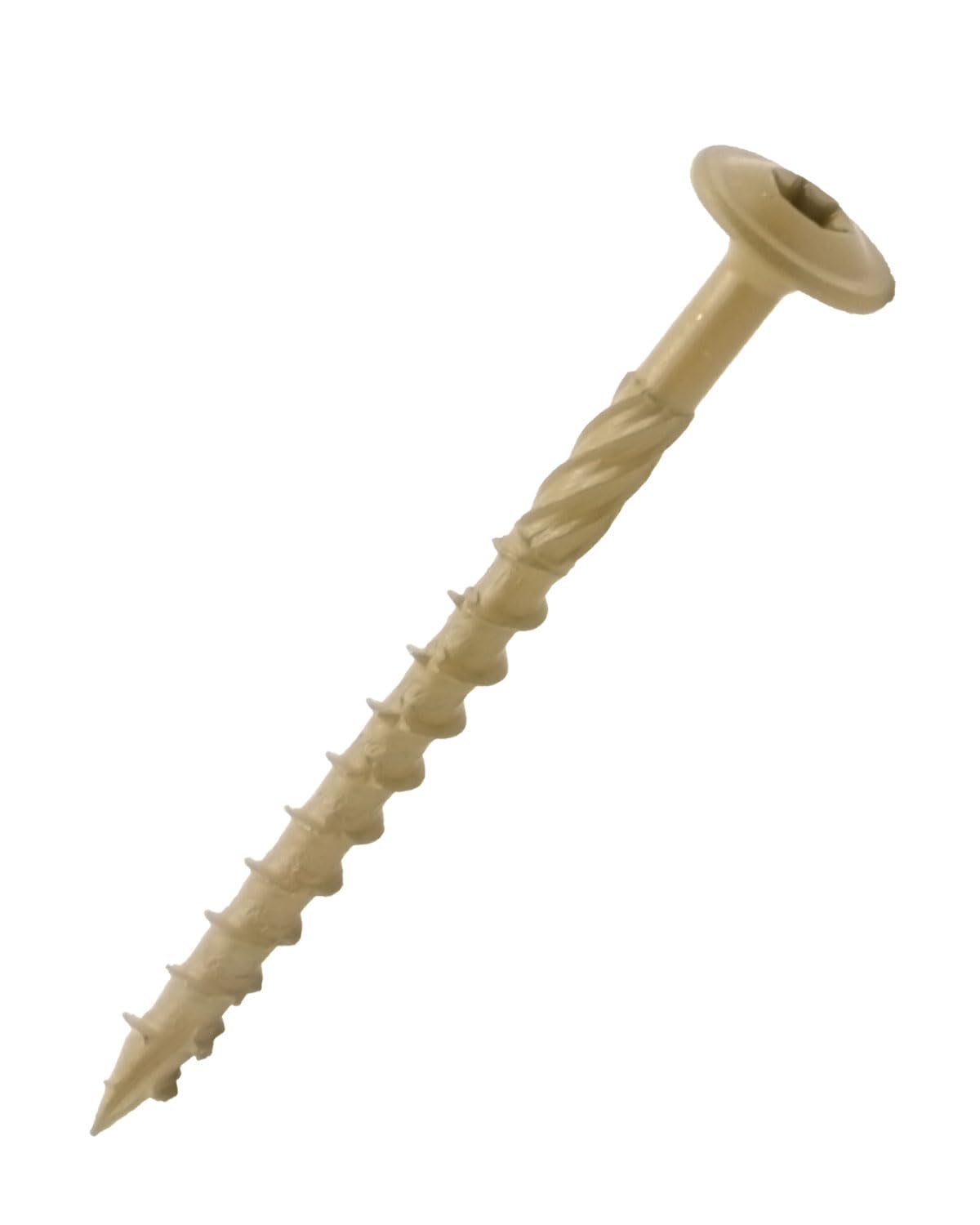 #14 x 3" Tan IMSCREWS Wood Deck Screws - T30 Star Drive with Large Washer Head - Rust-Resistant Outdoor Deck Screws for Timber, Log, and Landscaping Wood Projects Pack of 200