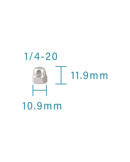 1/4-20 Acorn Nuts - IMScrews 304 Stainless Steel Acorn Nuts - Durable, Rust-Resistant Fasteners for Various Applications Pack of 50 - image 3
