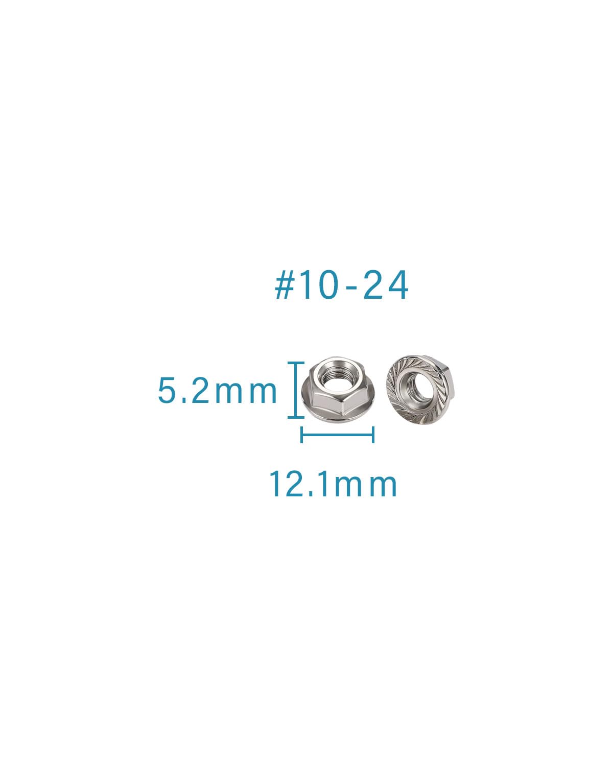 #10-24 Flange Nuts - IMScrews 304 Stainless Steel Flange Nuts - Resilient Fasteners for Home Maintenance and Professional Projects Pack of 25 - image 3