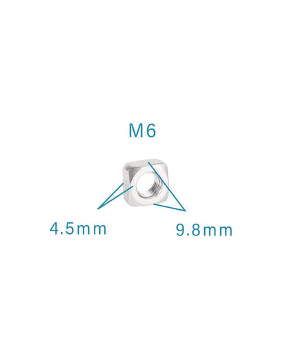 M6-1.0 Square Nuts - IMScrews 304 Stainless Steel Square Nuts - Durable Fasteners for Home Repairs and Professional Engineering Pack of 100 - image 3