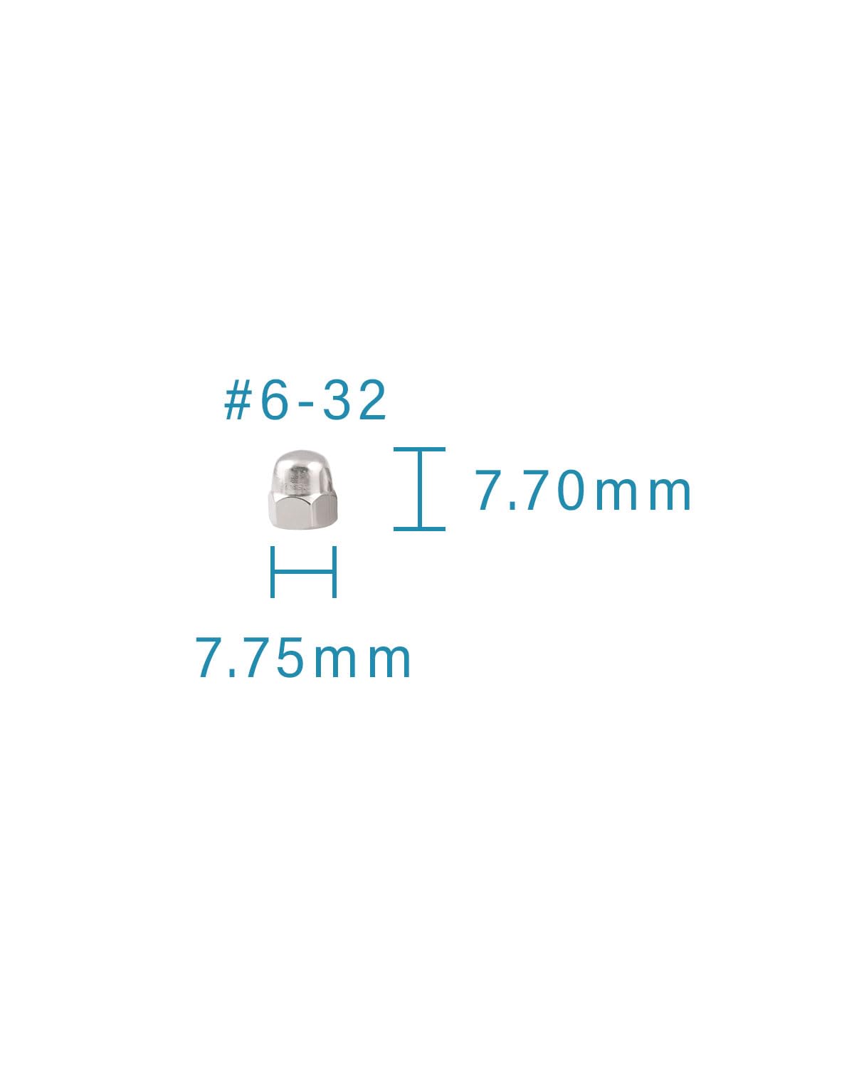 #6-32 Acorn Nuts - IMScrews 304 Stainless Steel Acorn Nuts - Durable, Rust-Resistant Fasteners for Various Applications Pack of 100 - image 3